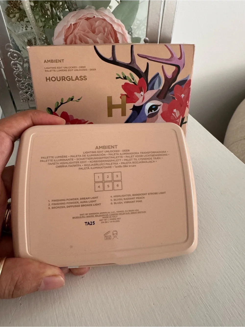 Hourglass DEER Radiant Face Palette - Peach, Rose & Champagne Shades